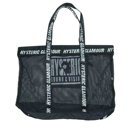 HYSTERIC GLAMOUR ヒステリックグラマー LOGO TAPE MESH ロゴ テープ メッシュ トート バッグ 中国製 ブラック系【美品】【中古】