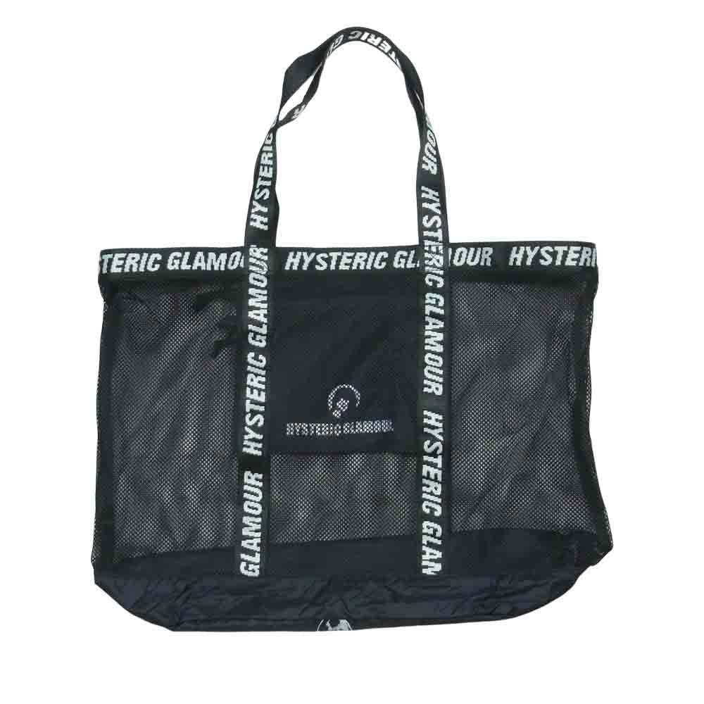 HYSTERIC GLAMOUR ヒステリックグラマー LOGO TAPE MESH ロゴ テープ メッシュ トート バッグ 中国製 ブラック系【美品】【中古】
