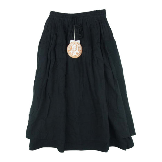 HYSTERIC GLAMOUR ヒステリックグラマー 01182AK03 SKULL CROSS刺繍 ピンタック ロング スカート ブラック系 S【美品】【中古】