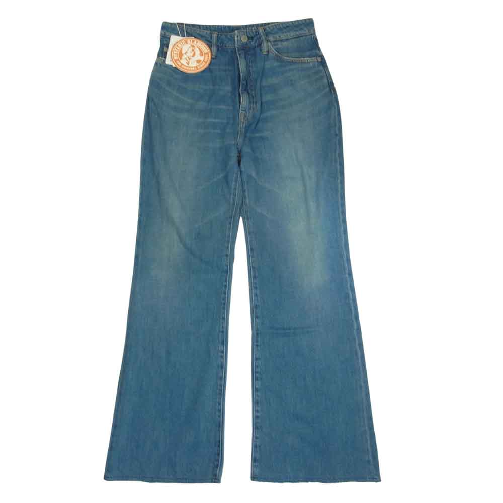 HYSTERIC GLAMOUR ヒステリックグラマー 01182AP13 USED加工 デニム ハイライズ 九分丈 フレア パンツ インディゴブルー系 28【新古品】【未使用】【中古】