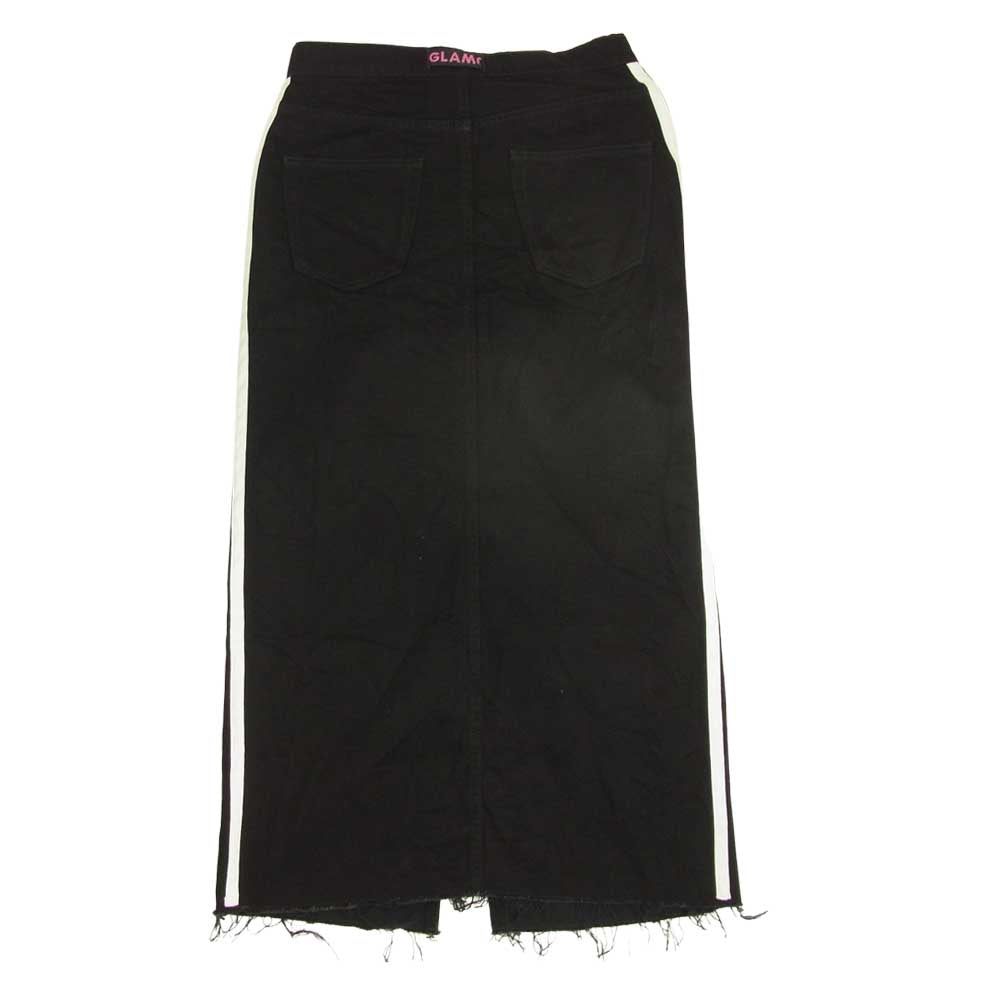 HYSTERIC GLAMOUR ヒステリックグラマー 01181AK04 ADIOS プリント サイドライン デニム スカート ブラック系 M【中古】