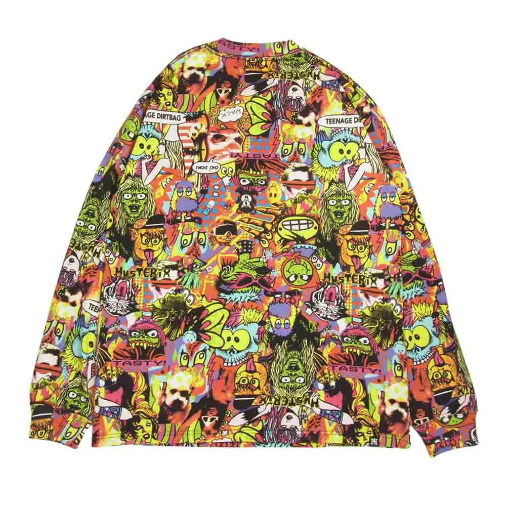 HYSTERIC GLAMOUR ヒステリックグラマー 02182CL01 SKLX/TASTY COLLAGE 総柄 ポケット Tシャツ 長袖 マルチカラー系 M【新古品】【未使用】【中古】