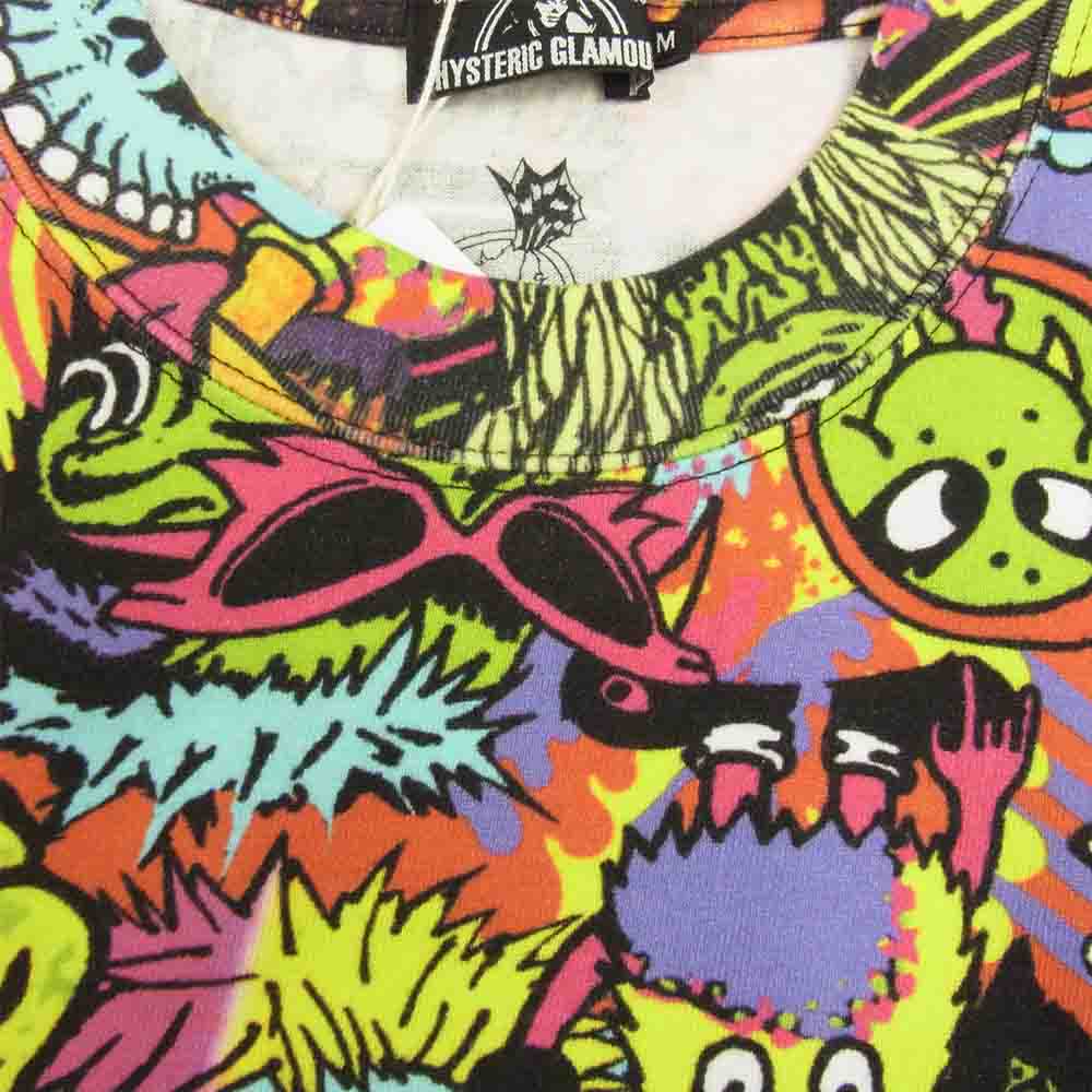 HYSTERIC GLAMOUR ヒステリックグラマー 02182CL01 SKLX/TASTY COLLAGE 総柄 ポケット Tシャツ 長袖 マルチカラー系 M【新古品】【未使用】【中古】