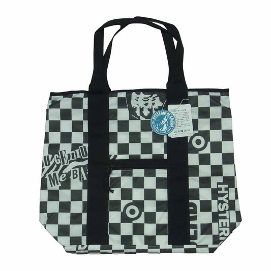 HYSTERIC GLAMOUR ヒステリックグラマー 02183QB03904 FLIGHT NYLON フライト ナイロン トート バッグ ブラック系 ホワイト系 FREE【新古品】【未使用】【中古】