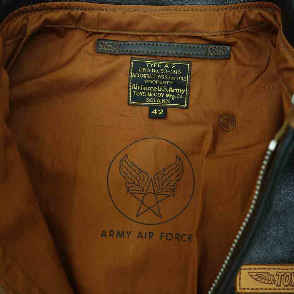 TOY'S McCOY トイズマッコイ TMJ1936 STORE EX TYPE A-2 TOYS McCOY MFG.CO. Capt. McCOY ストア別注 レザー フライト ジャケット ダークブラウン系 42【新古品】【未使用】【中古】