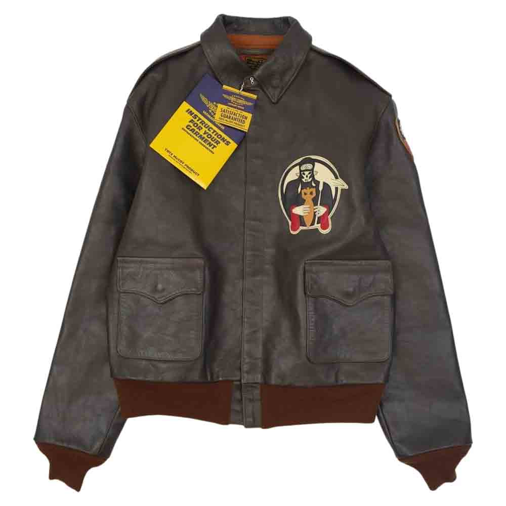 TOY'S McCOY トイズマッコイ STORE EX TYPE A-2 TOYS McCOY MFG.CO. DEATH FROM ABOVE  ストア別注 レザークラフトパッチカスタム フライト ジャケット ダークブラウン系 42【新古品】【未使用】【中古】