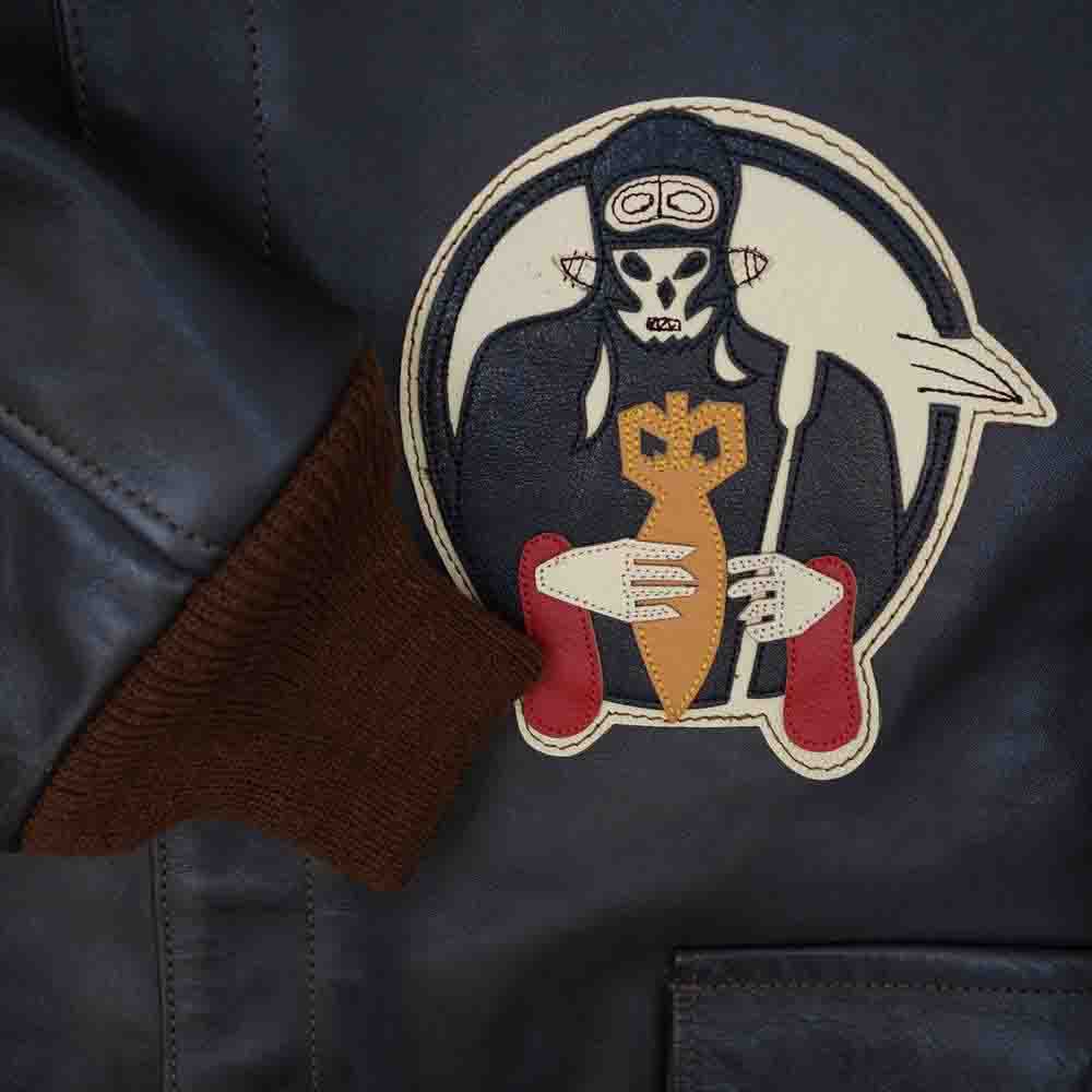 TOY'S McCOY トイズマッコイ STORE EX TYPE A-2 TOYS McCOY MFG.CO. DEATH FROM ABOVE  ストア別注 レザークラフトパッチカスタム フライト ジャケット ダークブラウン系 42【新古品】【未使用】【中古】