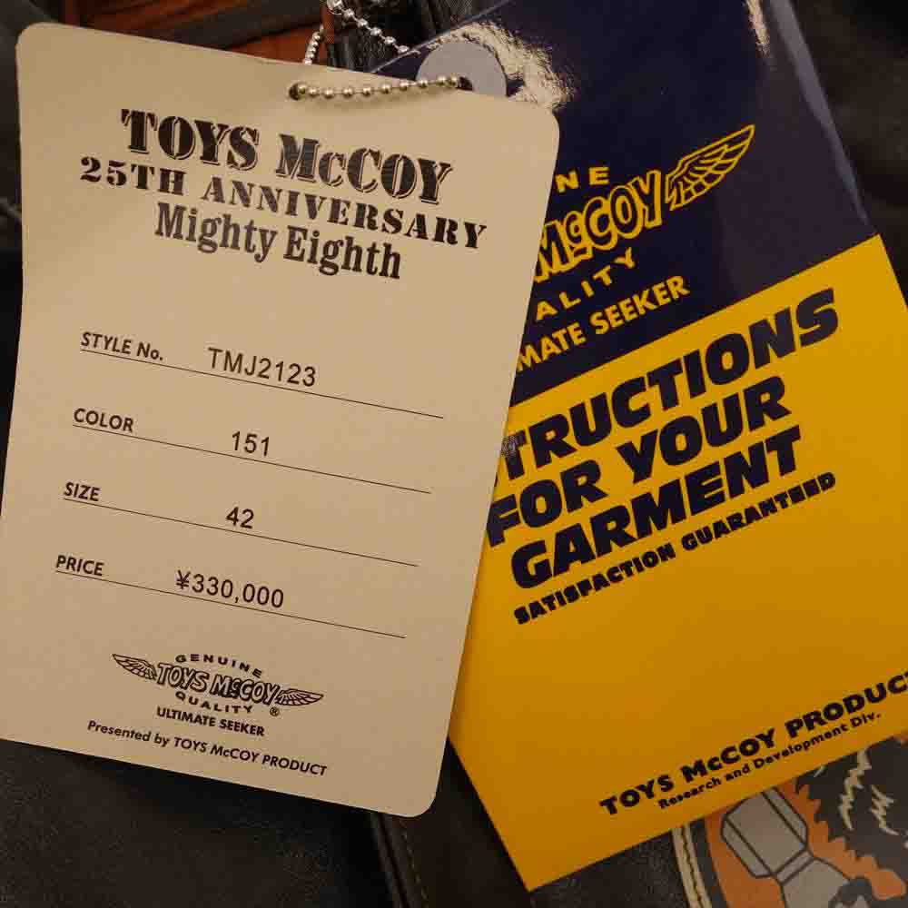 TOY'S McCOY トイズマッコイ TMJ2123 25th anniversary TYPE A-2 ROUGH WEAR CLOTHING MIGHTY EIGHTH 25周年 タイプA-2 カスタムレザー マイティ エイス ホースハイド フライト ジャケット ダークブラウン系 42【新古品】【未使用】【中古】