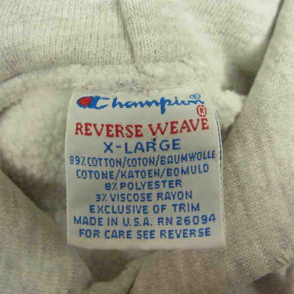 Champion チャンピオン ヴィンテージ USA製 90s 刺繍タグ REVERSE WEAVE U.S.NAVY リバースウィーブ ネイビー スウェット パーカー グレー系 XL【中古】