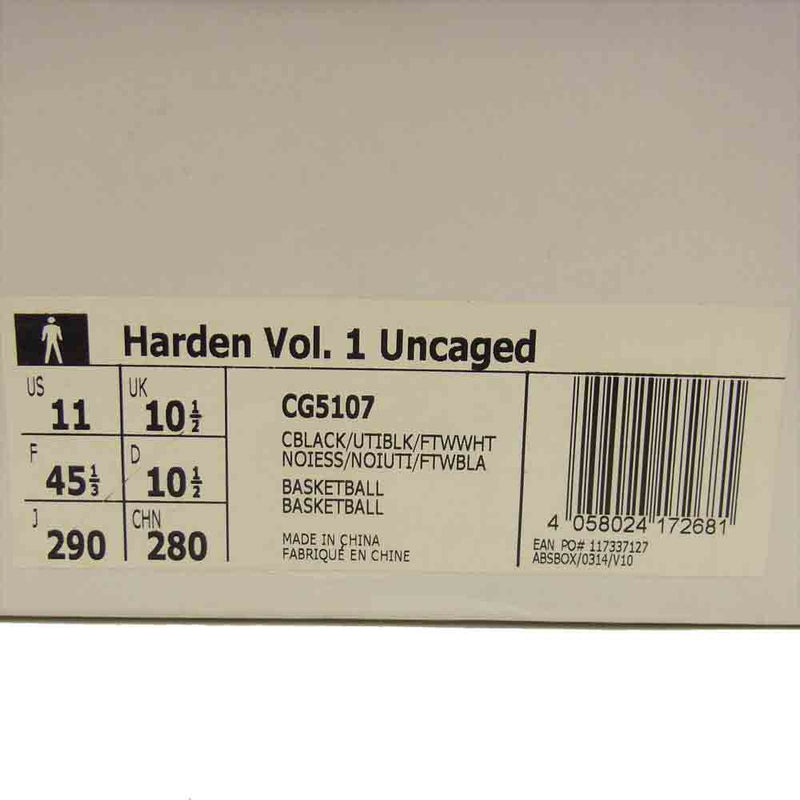 adidas アディダス CG5107 未使用品 Harden Vol 1 Uncaged ハーデン アンケージド スニーカー  ブラック系 29.0【極上美品】【中古】