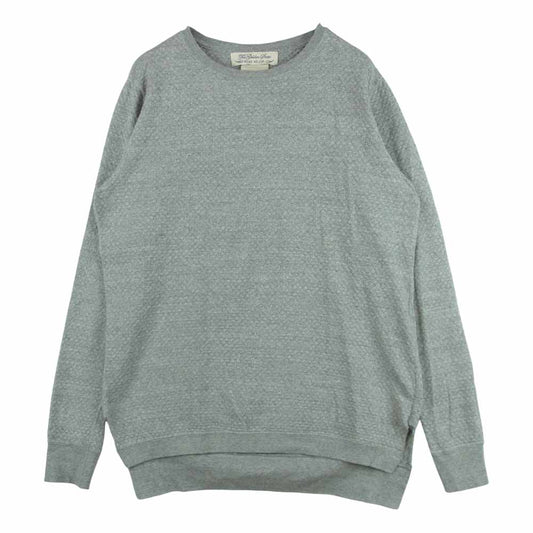 REMI RELIEF レミレリーフ 段違い コットン クルーネック ニット 日本製 グレー系 M【中古】