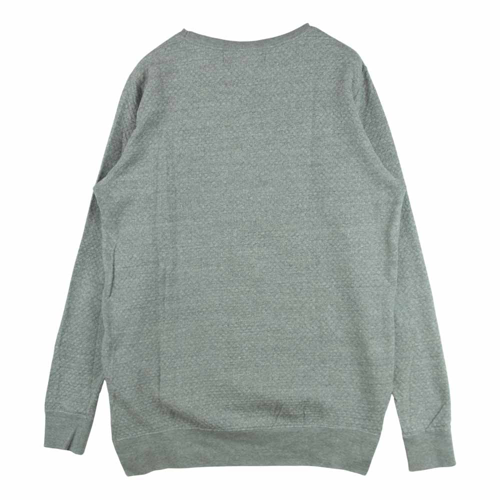 REMI RELIEF レミレリーフ 段違い コットン クルーネック ニット 日本製 グレー系 M【中古】