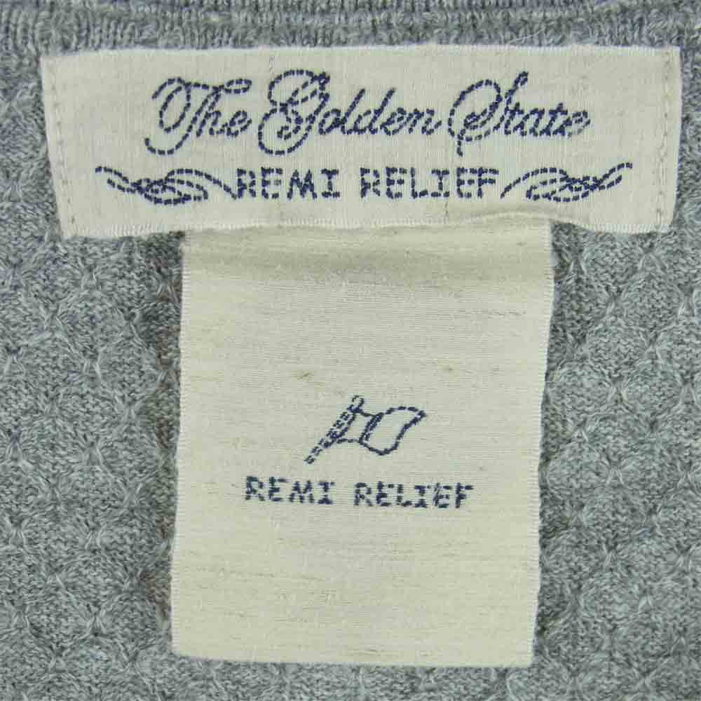 REMI RELIEF レミレリーフ 段違い コットン クルーネック ニット 日本製 グレー系 M【中古】