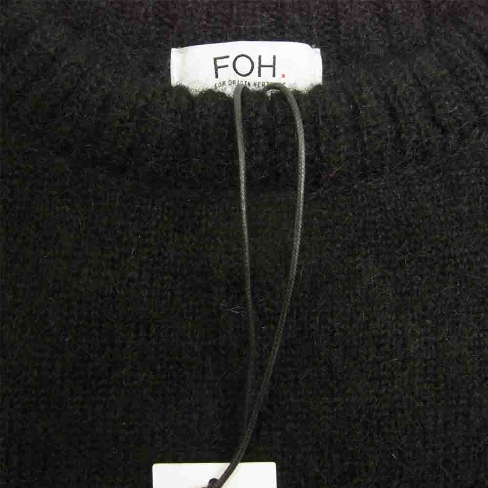 フォードット 612080166-1071 モヘア混 クルーネック ニット セーター ブラック系 3【美品】【中古】
