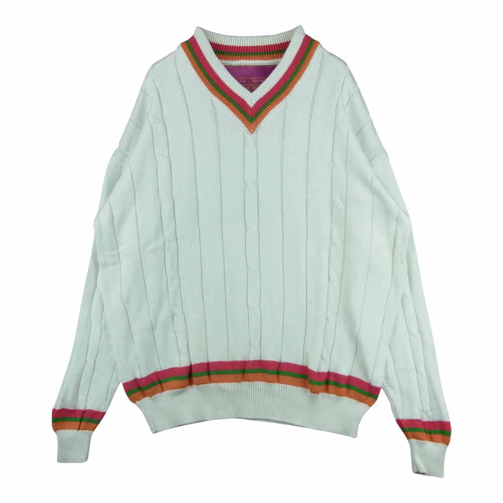 ユナイテッドアローズアンドサンズ 5513-199-0140 C/FIRE SWEATER Vネック ニット セーター 中国製 ホワイト系 M【中古】