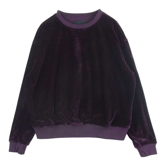 UNUSED アンユーズド 15SS US0998 Velour Crew Neck Shirt ベロア クルーネック スウェット プルオーバー ワインレッド系【中古】