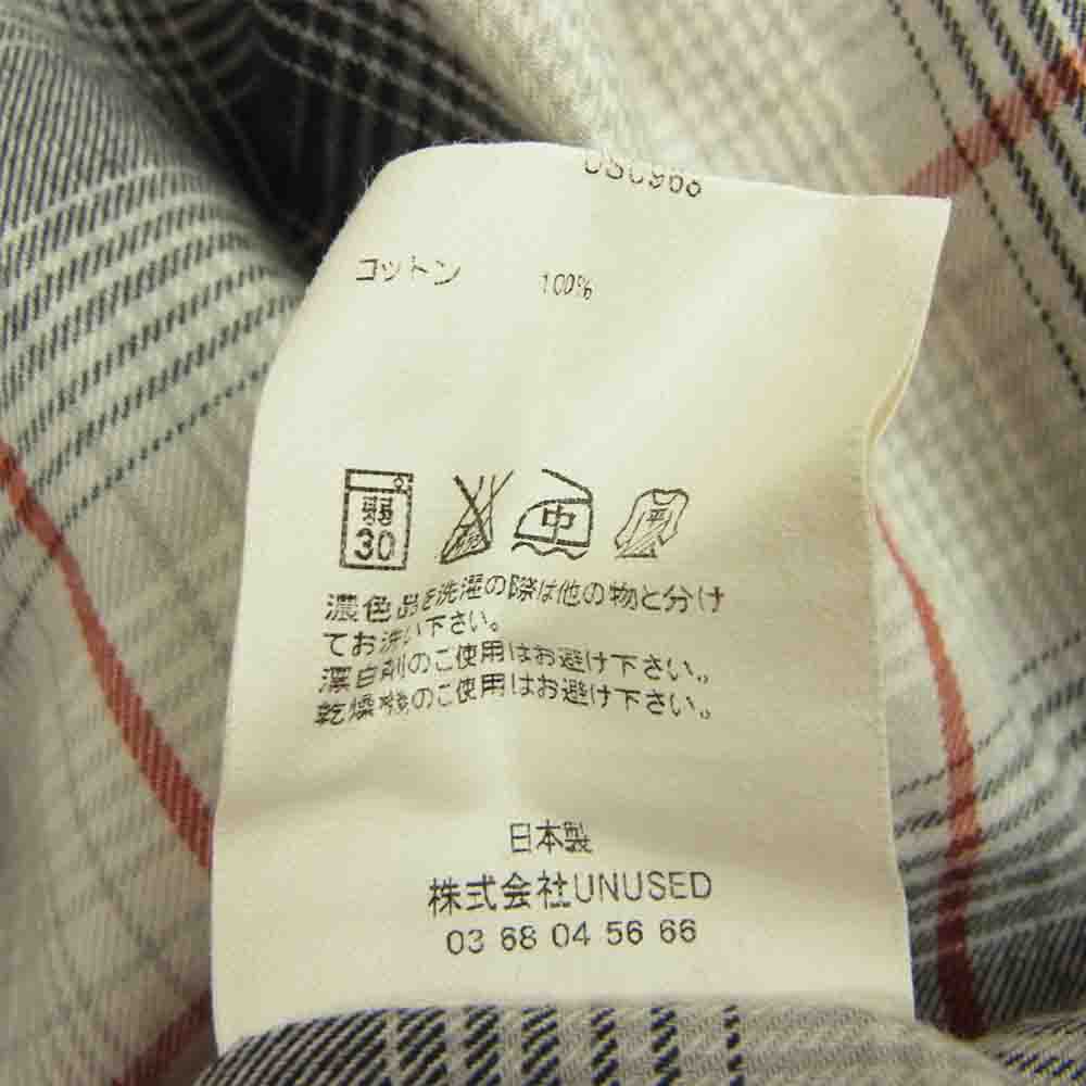UNUSED アンユーズド 15SS US0968 OMBRE CHECK PAJAMA SHIRT オンブレチェック パジャマ シャツ ブラック系 2【中古】