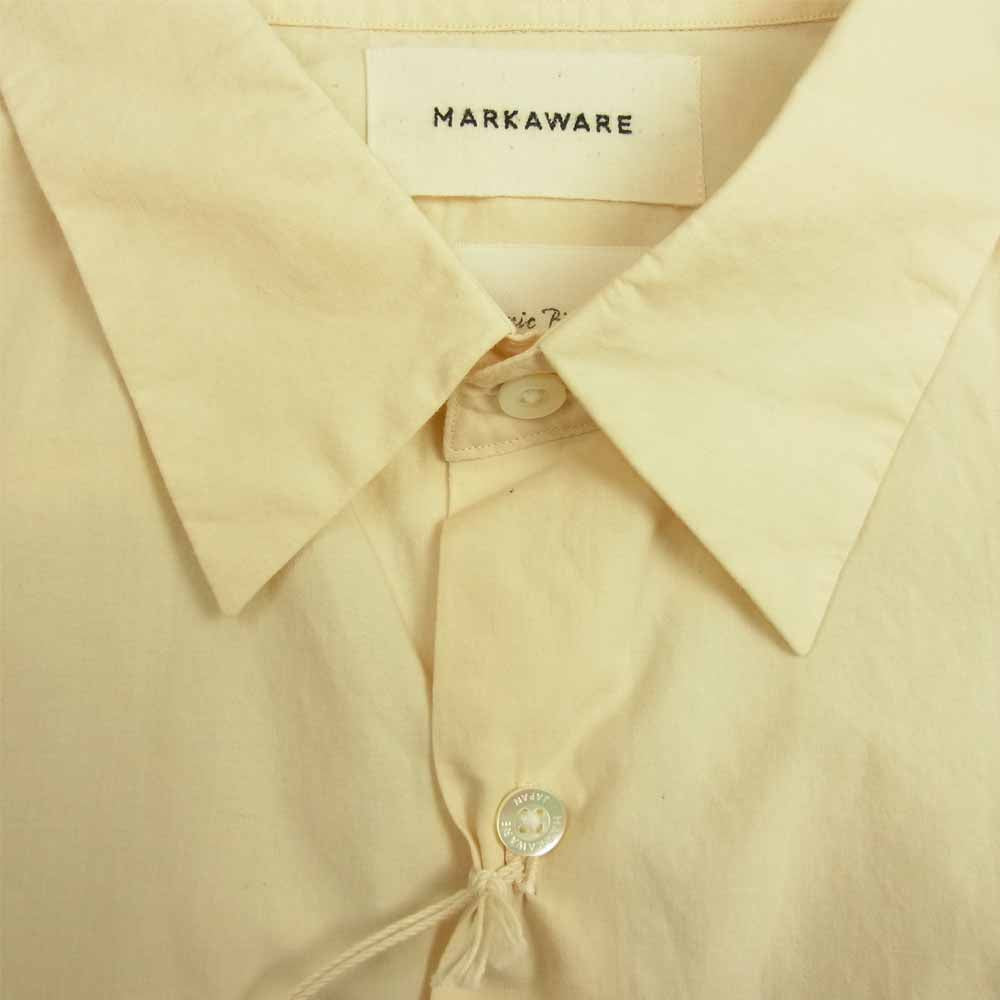 markaware マーカウェア 19AW A19B-09SH02C COMFORT FIT SHIRTS ORGANIC COTTON POPLIN オーガニック コットンポプリン コンフォート 長袖 シャツ ベージュ系 2【中古】