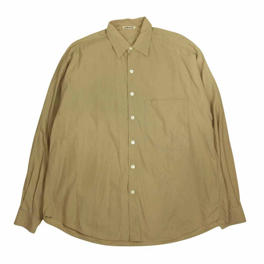 AURALEE オーラリー 18SS A8SS02TN WASHED FINX TWILL BIG SHIRTS ウォッシュドフィンクス ツイル ビッグ シャツ ベージュ系 4【中古】