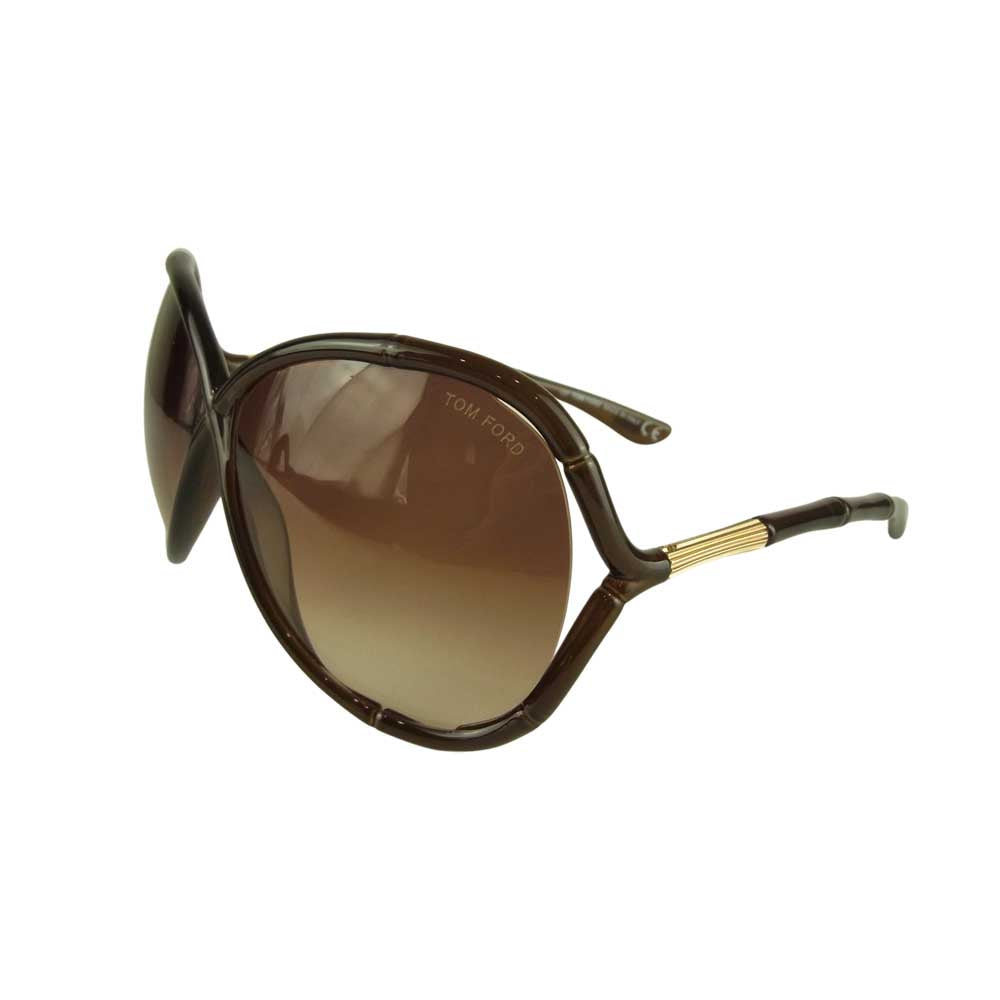 TOM FORD トムフォード TF74 Simone バンブーテンプル サングラス ブラウン系 63□11 120【中古】