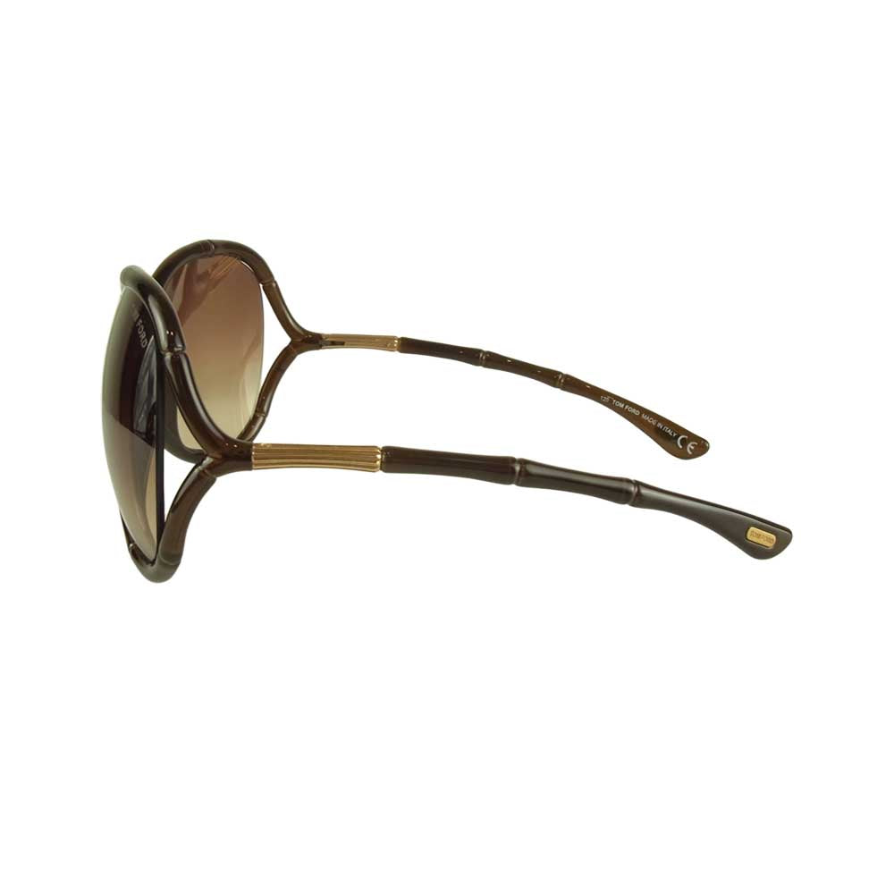 TOM FORD トムフォード TF74 Simone バンブーテンプル サングラス ブラウン系 63□11 120【中古】