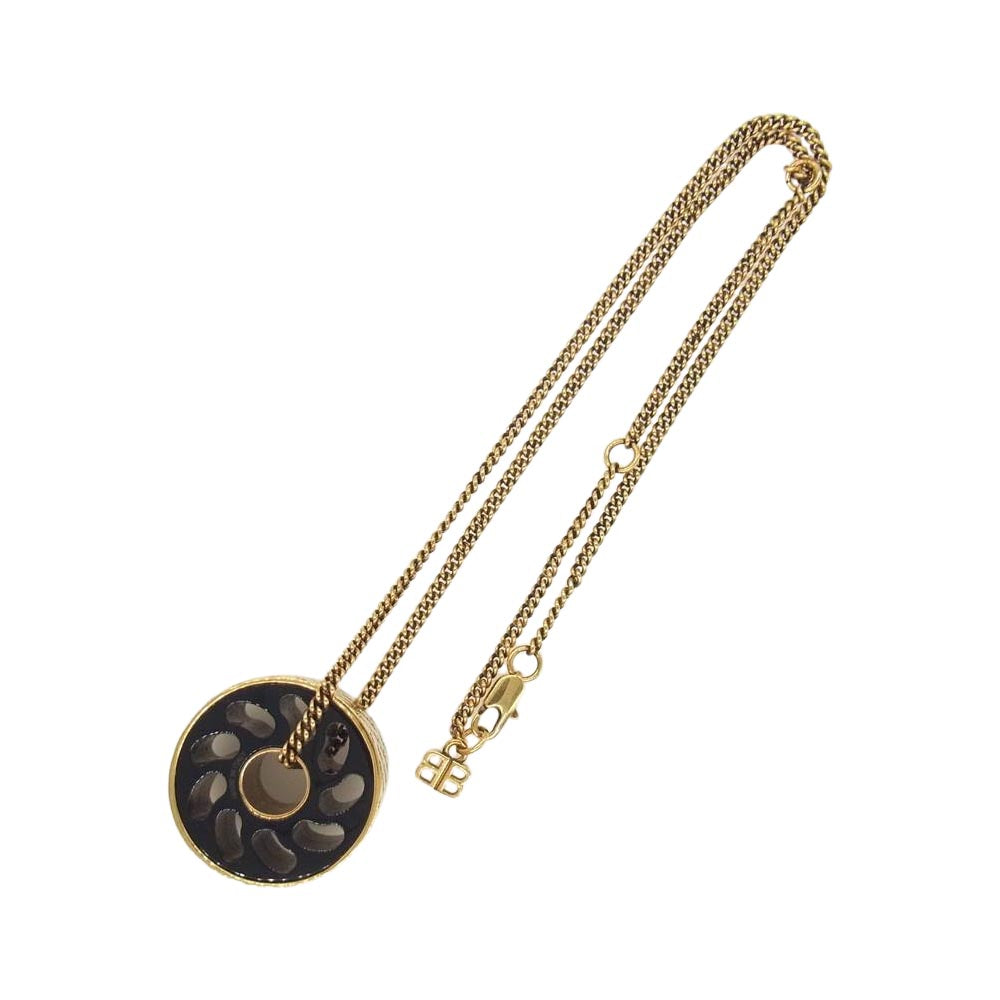 BALENCIAGA バレンシアガ 599692 TZ35Z ロゴ総柄 ネックレス ゴールド系【中古】