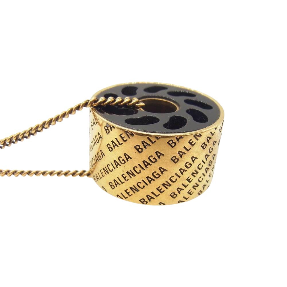 BALENCIAGA バレンシアガ 599692 TZ35Z ロゴ総柄 ネックレス ゴールド系【中古】