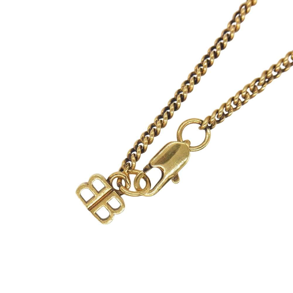 BALENCIAGA バレンシアガ 599692 TZ35Z ロゴ総柄 ネックレス ゴールド系【中古】