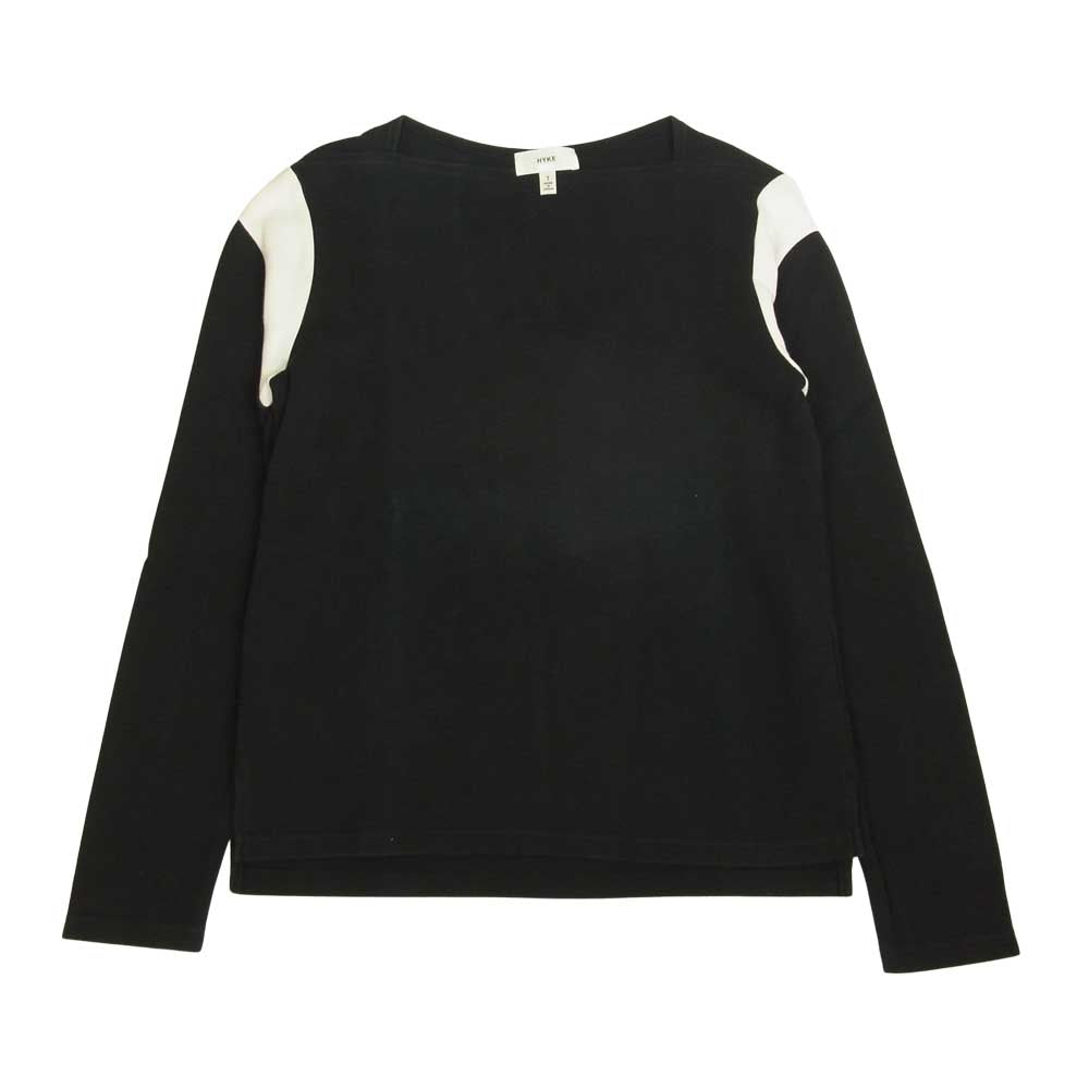 HYKE ハイク ボートネック カットソー サイドスリット 長袖 レディース ダークネイビー系 1【中古】