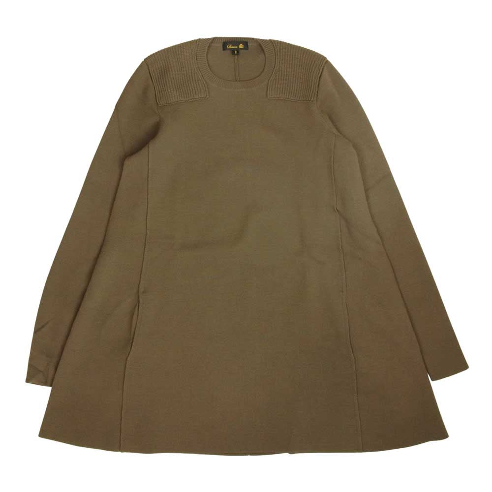 Drawer ドゥロワー 6513-299-0398 ミラノリブ ニット フレア ワンピース カーキ カーキ系 2【美品】【中古】