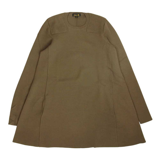 Drawer ドゥロワー 6513-299-0398 ミラノリブ ニット フレア ワンピース カーキ カーキ系 2【美品】【中古】