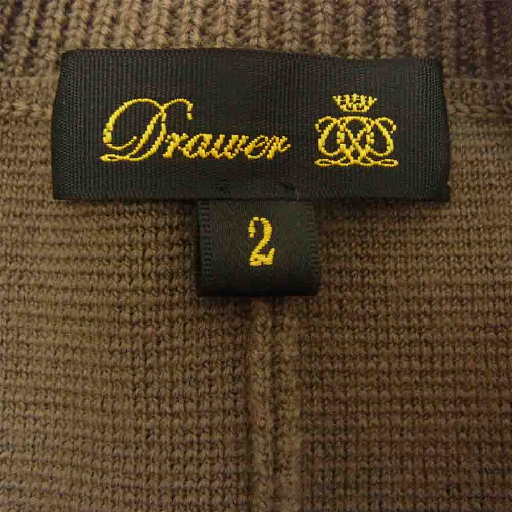 Drawer ドゥロワー 6513-299-0398 ミラノリブ ニット フレア ワンピース カーキ カーキ系 2【美品】【中古】