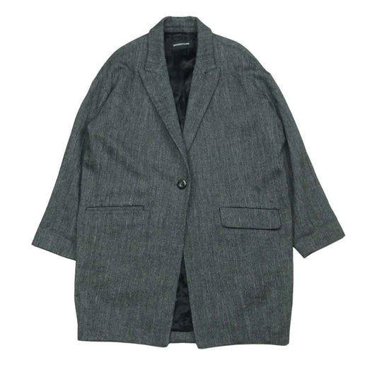 Deuxieme Classe ドゥーズィエムクラス 12-020-500-2060-3-0 ヘリンボーンウール オーバーサイズ コート レディース グレー系 36【中古】