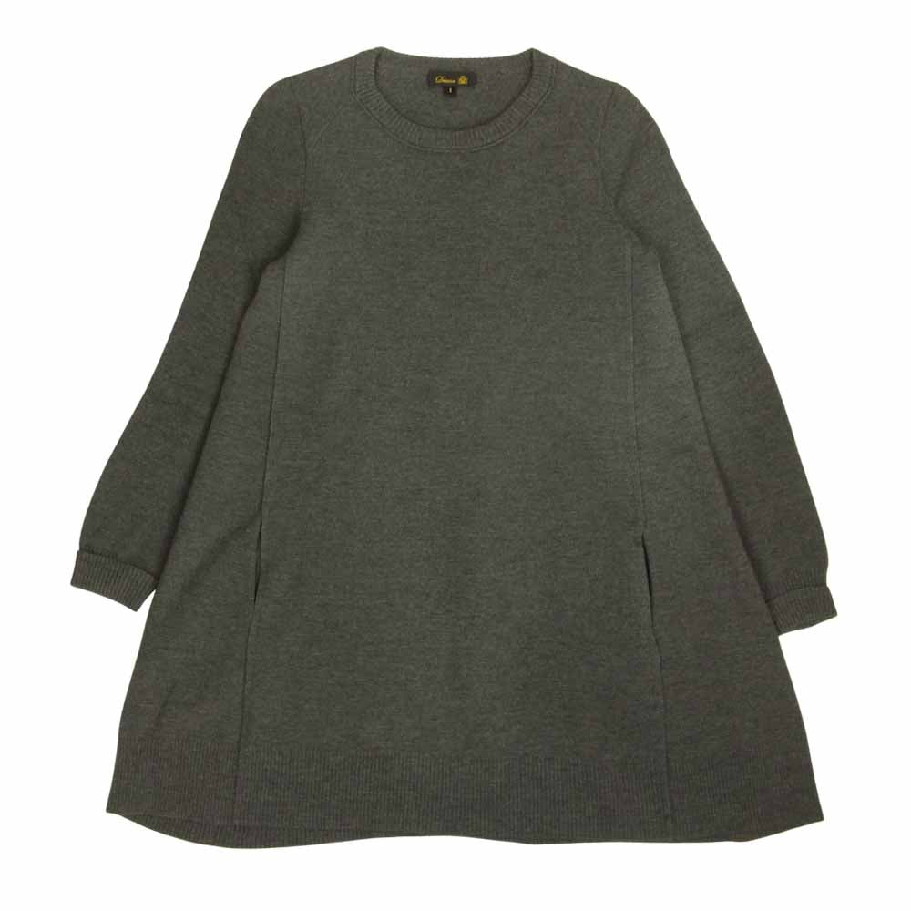 Drawer ドゥロワー 6513-299-0229 ミラノリブ ニット フレア ワンピース  グレー グレー系 1【美品】【中古】