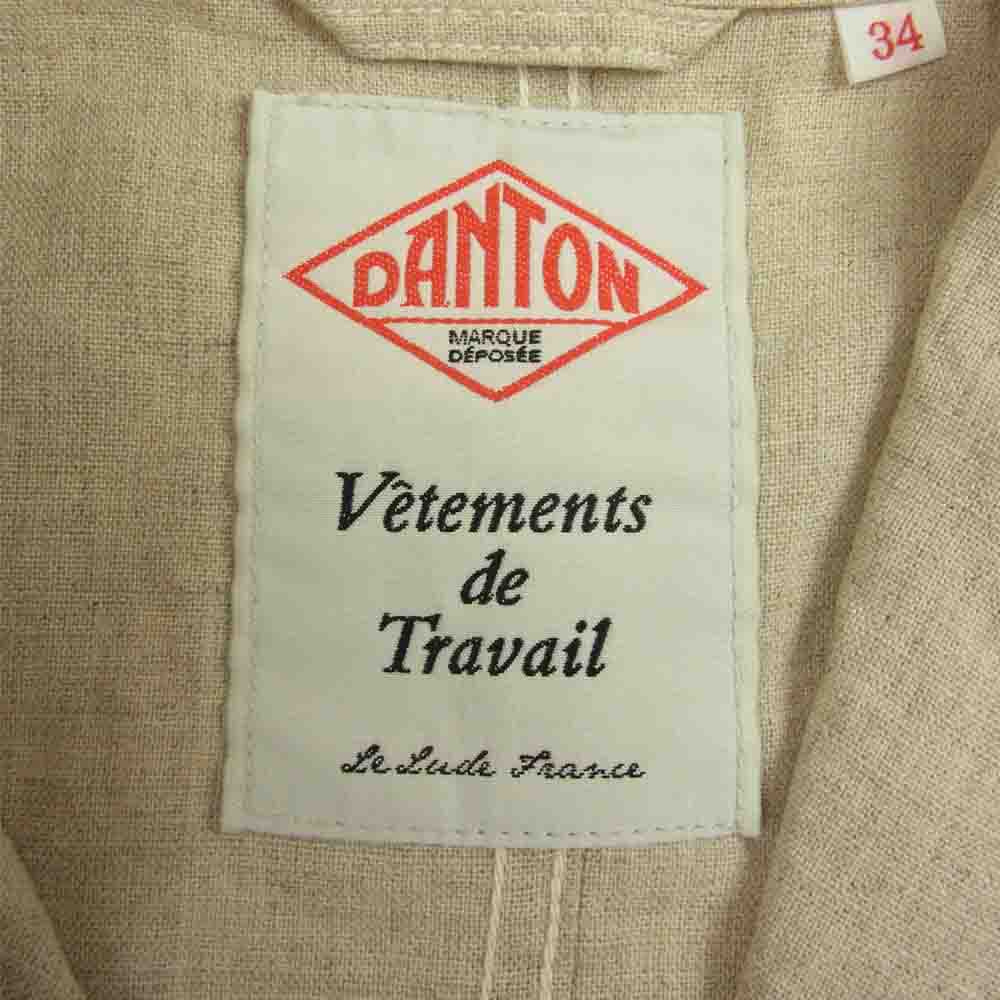 Danton ダントン JD-8345 LBV リネン チェスター コート ジャケット レディース ベージュ系 34【新古品】【未使用】【中古】