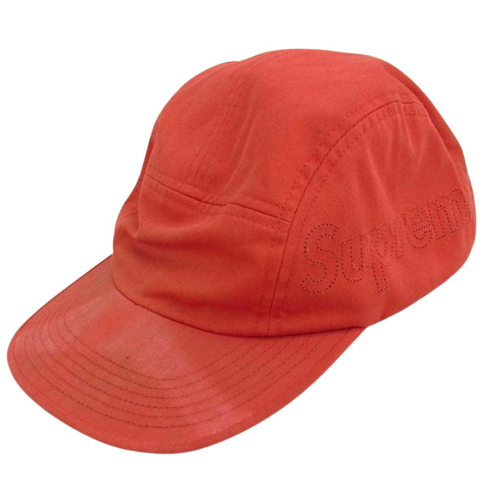 Supreme シュプリーム 16Ss Perforated Logo Camp Cap サイド パンチング　ロゴ キャンプ キャップ レッド系【中古】
