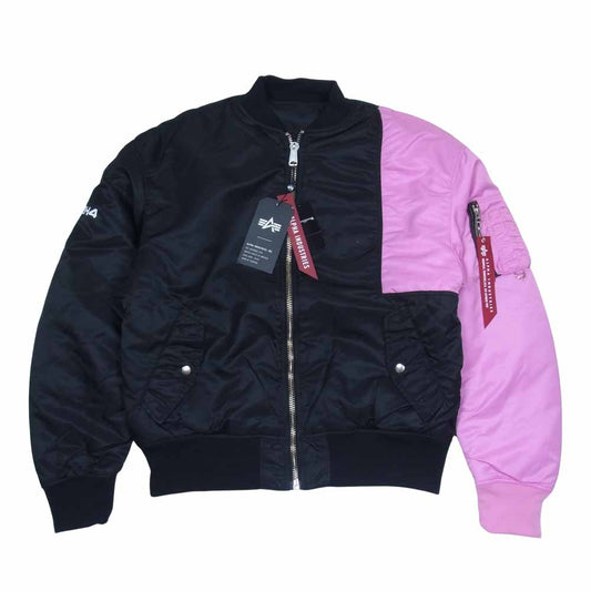 mastermind JAPAN マスターマインドジャパン TA1435-8041 C2H4 X MASTERMIND WORLD BOMBER JACKETRED PINK ボンバー ジャケット MA-1 ジャケット 黒/ピンク S【中古】