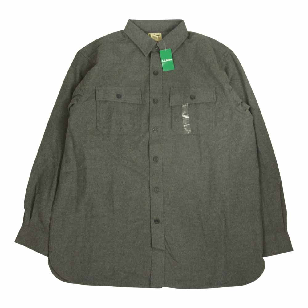 L.L.Bean エルエルビーン コットン フランネル 長袖 シャツ グレー系 XL【新古品】【未使用】【中古】