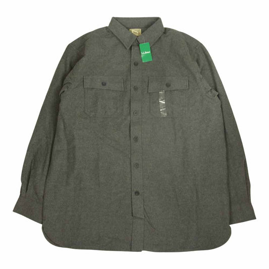 L.L.Bean エルエルビーン コットン フランネル 長袖 シャツ グレー系 XL【新古品】【未使用】【中古】