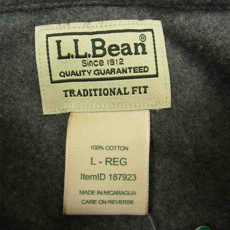 L.L.Bean エルエルビーン コットン フランネル 長袖 シャツ グレー系 XL【新古品】【未使用】【中古】