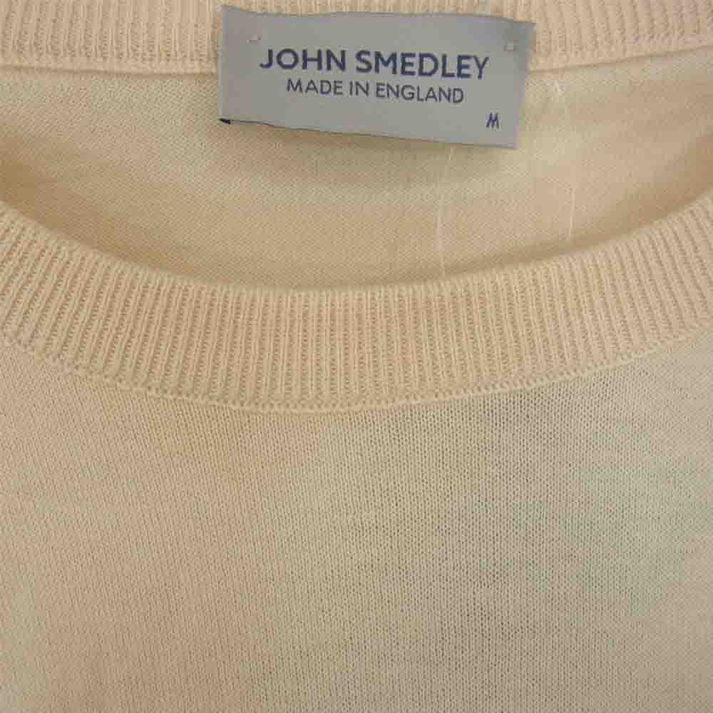 JOHN SMEDLEY ジョンスメドレー S4431 イギリス製 T-SHIRT CN SS コットン クルーネック 半袖ニット Tシャツ ECRU ベージュ系 M【美品】【中古】