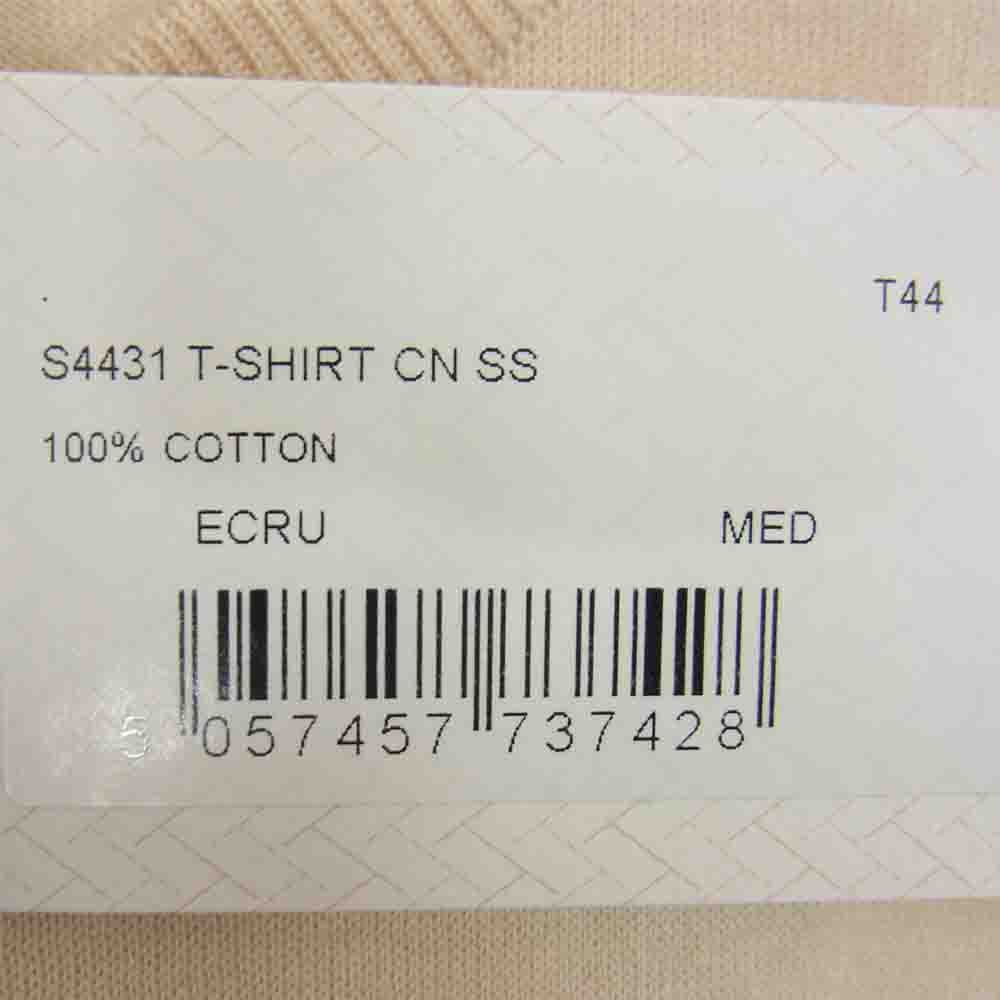 JOHN SMEDLEY ジョンスメドレー S4431 イギリス製 T-SHIRT CN SS コットン クルーネック 半袖ニット Tシャツ ECRU ベージュ系 M【美品】【中古】