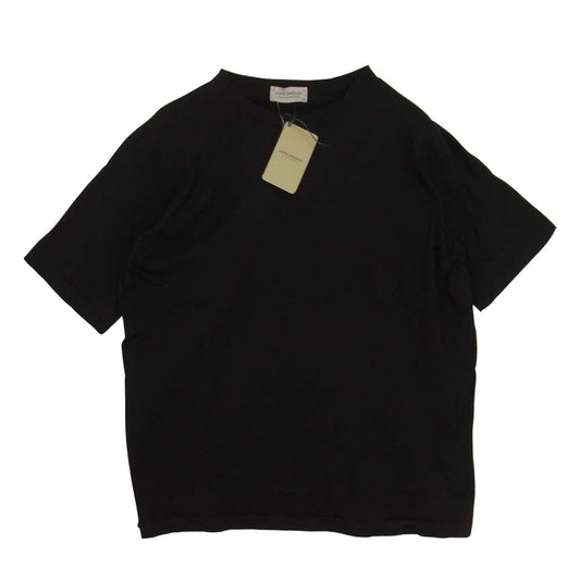 JOHN SMEDLEY ジョンスメドレー S4431 イギリス製 T-SHIRT CN SS コットン クルーネック 半袖ニット Tシャツ BLACK ブラック系 M【美品】【中古】