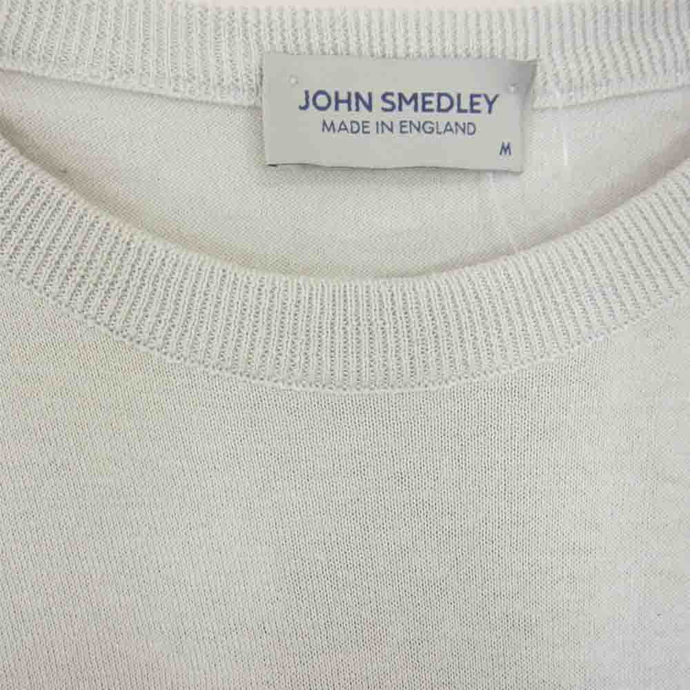 JOHN SMEDLEY ジョンスメドレー S4431 イギリス製 T-SHIRT CN SS コットン クルーネック 半袖ニット Tシャツ CLOUD グレー系 M【美品】【中古】