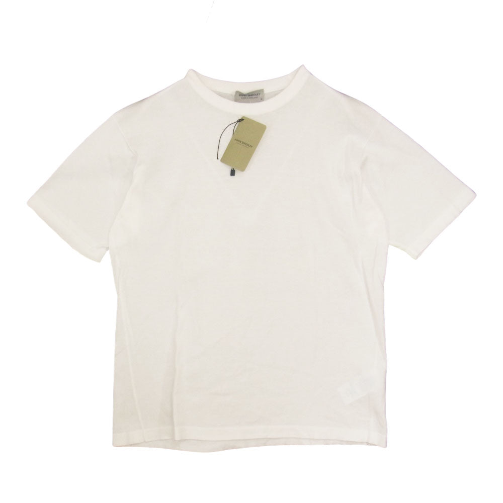 JOHN SMEDLEY ジョンスメドレー S4431 イギリス製 T-SHIRT CN SS コットン クルーネック 半袖ニット Tシャツ WHITE ホワイト系 M【美品】【中古】