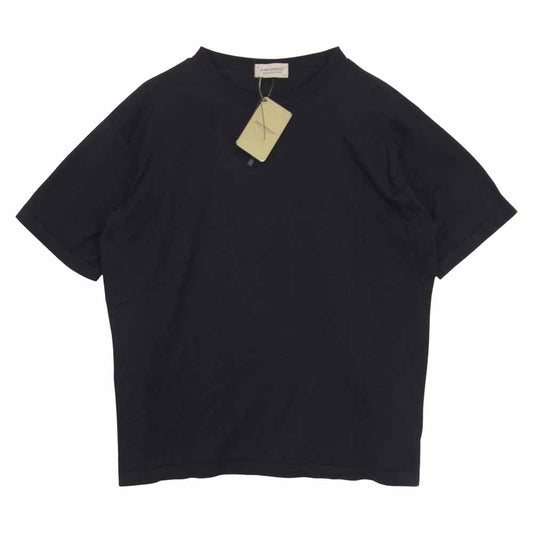 JOHN SMEDLEY ジョンスメドレー S4431 イギリス製 T-SHIRT CN SS コットン クルーネック 半袖ニット Tシャツ NAVY ネイビー系 M【美品】【中古】