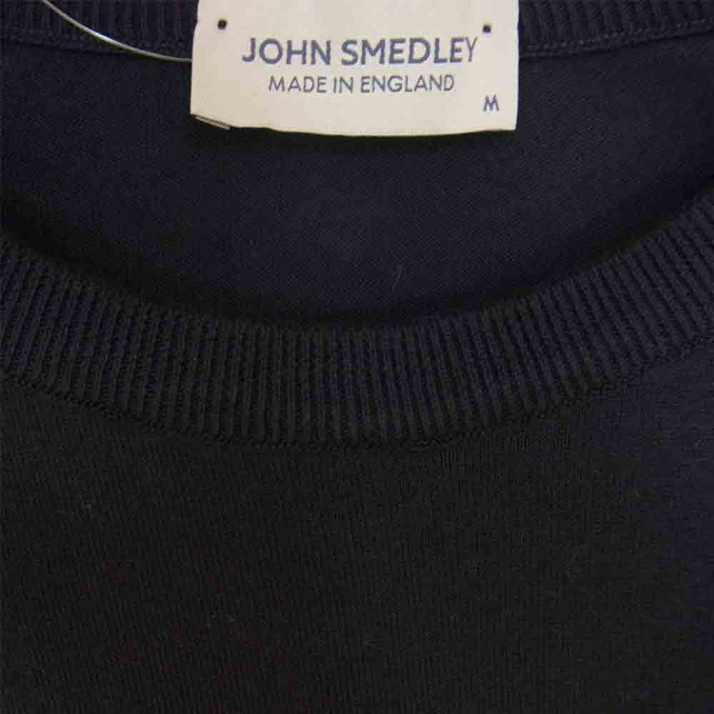 JOHN SMEDLEY ジョンスメドレー S4431 イギリス製 T-SHIRT CN SS コットン クルーネック 半袖ニット Tシャツ NAVY ネイビー系 M【美品】【中古】
