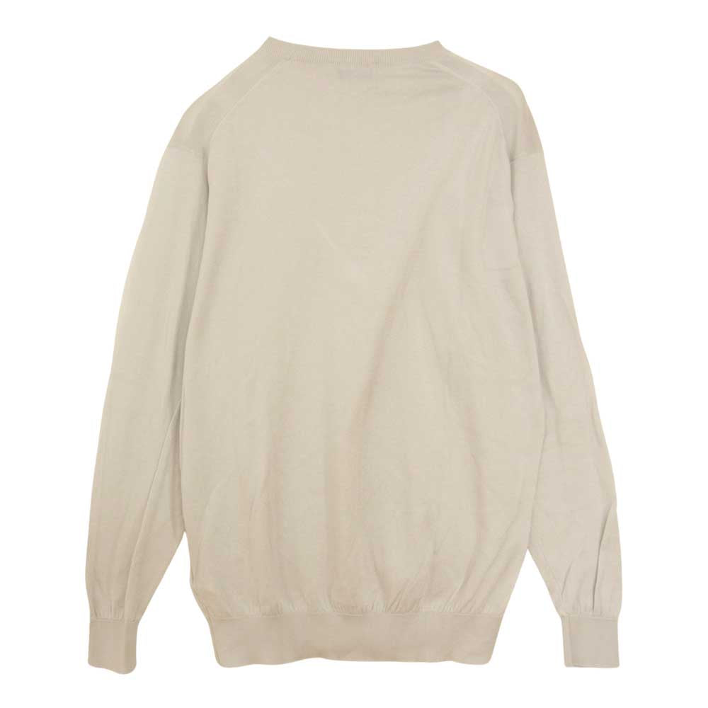 JOHN SMEDLEY ジョンスメドレー S4475 イギリス製 PULLOVER CN LS コットン クルーネック ニット CLOUD グレー系 M【美品】【中古】