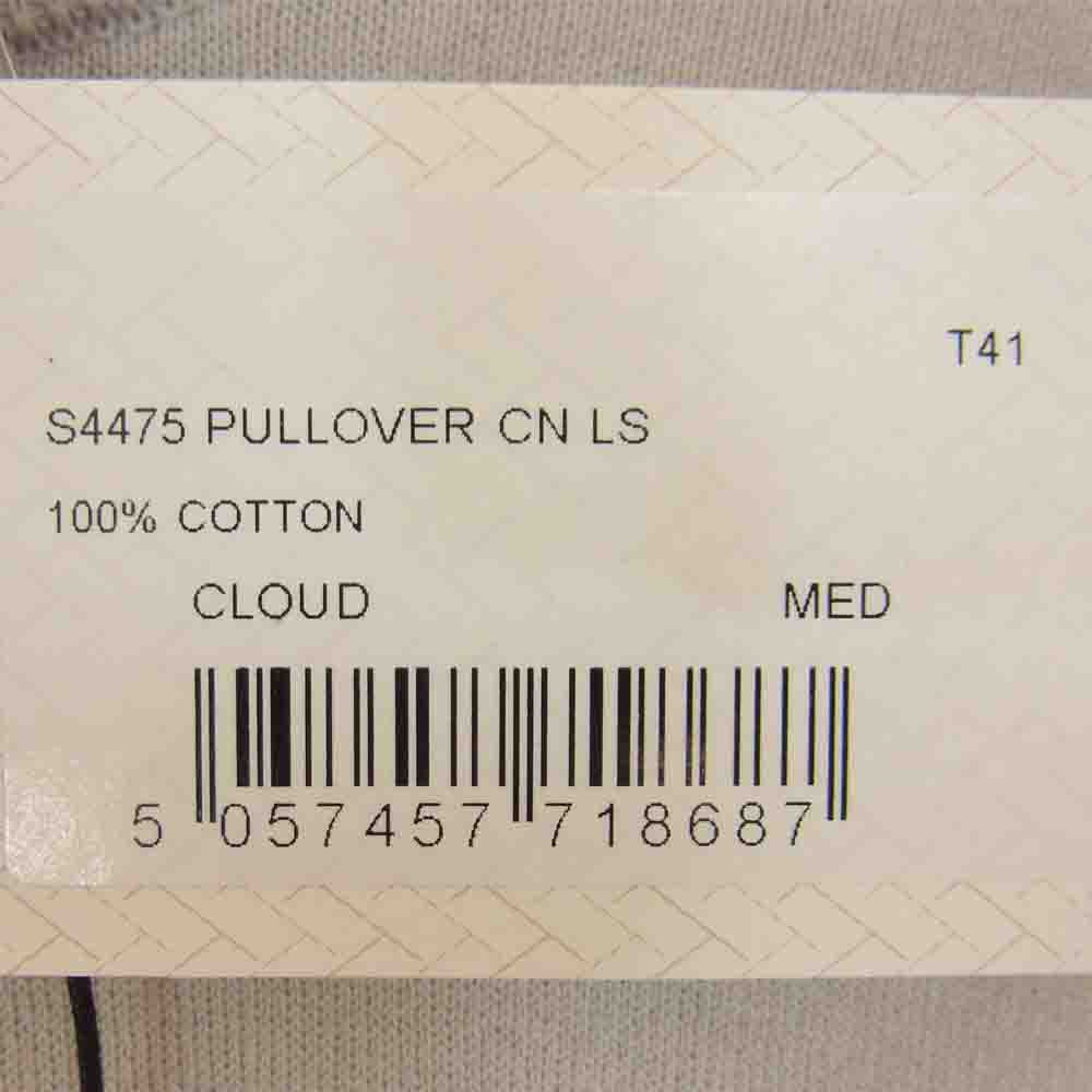JOHN SMEDLEY ジョンスメドレー S4475 イギリス製 PULLOVER CN LS コットン クルーネック ニット CLOUD グレー系 M【美品】【中古】