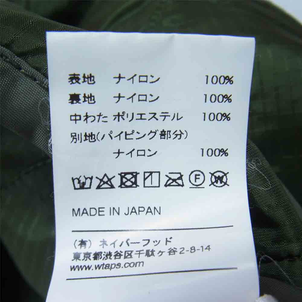 WTAPS ダブルタップス 19AW 192BRDT-JKM05 WLJ JACKET ライナー キルティング インナー ジャケット モスグリーン系 2【中古】